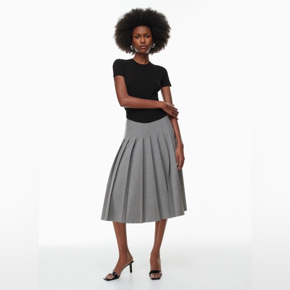 Aritzia Babaton Didi Pleated Gray Skirt - Picture 5 of 12